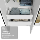 Guarda-Roupa Solteiro 4 Portas Batentes com Espelhos Branco/Branco/Preto Venus Madesa