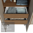 Guarda-Roupa Solteiro com Pés 4 Portas Batentes Rustic/Crema/Rustic Venus Madesa