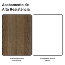 Mesa de Jantar Retangular Tampo com Moldura e Vidro Sobreposto Rustic/Branco 5275 Madesa