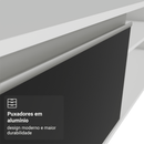 Rack para TV até 80 Polegadas 218 cm 2 Portas Branco/Preto Glamy Madesa