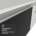 Rack Suspenso para TV até 80 Polegadas 218 cm 2 Portas Branco/Preto Glamy Madesa