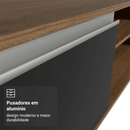 Rack para TV até 80 Polegadas 218 cm 2 Portas Rustic/Preto Glamy Madesa
