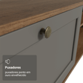 Rack para TV até 80 Polegadas 218 cm 2 Portas Rustic/Cinza Vik Madesa