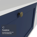 Rack para TV até 80 Polegadas 218 cm 2 Portas Branco/Azul Vik Madesa