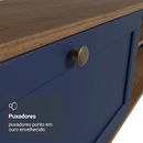 Rack para TV até 80 Polegadas 218 cm 2 Portas Rustic/Azul Vik Madesa