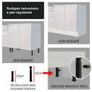 Balcão de Canto Madesa Smart 100% MDF com Tampo 1 Porta Branco Brilho