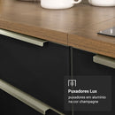 Balcão de Cozinha 40 cm 3 Gavetas (Sem Tampo) Rustic/Preto Lux Madesa
