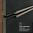 Balcão de Cozinha 70 cm 2 Portas (Sem Tampo) Rustic/Preto Lux Madesa