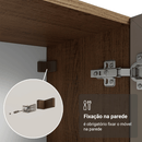 Cristaleira 70 cm 2 Portas de Vidro com Pés Cônicos Rustic/Crema/Rustic Vik Madesa