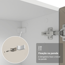 Cristaleira 70 cm 2 Portas de Vidro com Pés Cônicos Branco/Crema/Branco Vik Madesa