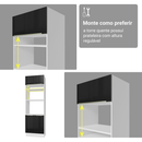 Torre Quente 60 cm 1 Porta e 3 Gavetas Branco/Preto Lux Madesa