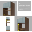 Torre Quente 60 cm 1 Porta e 3 Gavetas Rustic/Cinza Lux Madesa
