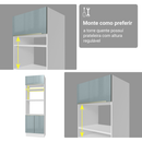 Torre Quente 60 cm 1 Porta e 3 Gavetas Branco/Cinza Lux Madesa