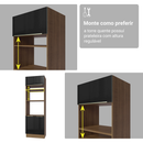 Torre Quente 70 cm 3 Portas Rustic/Preto Lux Madesa