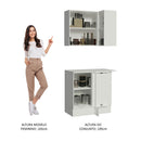 Kit Canto Madesa 100% MDF 2 Portas e Nicho Frentes Branco Brilho