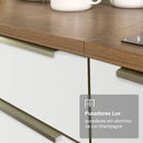 Armário de Cozinha Compacta 200 x 60 cm Rustic/Branco Veludo Lux Madesa 06
