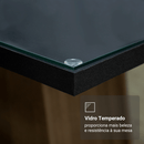 Conjunto Sala de Jantar Tampo de Vidro 4 Cadeiras Rustic/Preto/Oxford Jasmin Madesa