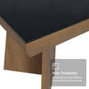 Conjunto Sala de Jantar Tampo com Vidro 4 Cadeiras Rustic/Preto/Imperial Todi Madesa