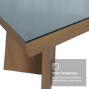 Conjunto Sala de Jantar Tampo com Vidro 4 Cadeiras Rustic/Cinza/Silver Todi Madesa