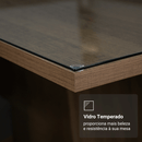Conjunto Sala de Jantar Tampo de Vidro 6 Cadeiras Rustic/Silver Dália Madesa