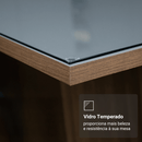 Conjunto Sala de Jantar Tampo de Vidro 6 Cadeiras Rustic/Cinza/Silver Dália Madesa