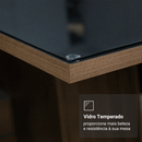 Conjunto Sala de Jantar Tampo de Vidro 6 Cadeiras Rustic/Preto/Oxford Tulipa Madesa