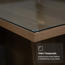 Conjunto Sala de Jantar Tampo de Vidro 6 Cadeiras Rustic/Oxford Azaleia Madesa