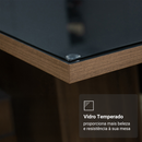 Conjunto Sala de Jantar Tampo de Vidro 6 Cadeiras Rustic/Preto/Oxford Azaleia Madesa