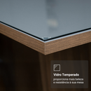 Conjunto Sala de Jantar Tampo de Vidro 6 Cadeiras Rustic/Cinza/Silver Azaleia Madesa