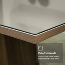 Conjunto Sala de Jantar Tampo de Vidro 6 Cadeiras Rustic/Crema/Imperial Peônia Madesa