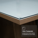 Conjunto Sala de Jantar Tampo de Vidro 6 Cadeiras Rustic/Branco/Imperial Avenca Madesa