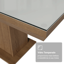 Conjunto Sala de Jantar Tampo com Vidro 6 Cadeiras Rustic/Branco/Silver Alba Madesa