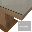 Conjunto Sala de Jantar Tampo com Vidro 6 Cadeiras Rustic/Crema/Imperial Alba Madesa