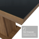 Conjunto Sala de Jantar Tampo com Vidro 6 Cadeiras Rustic/Preto/Imperial Colmar Madesa