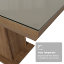 Conjunto Sala de Jantar Tampo com Vidro 6 Cadeiras Rustic/Crema/Imperial Colmar Madesa