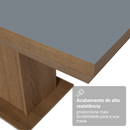 Conjunto Sala de Jantar Tampo de Madeira 6 Cadeiras Rustic/Cinza/Silver Grasse Madesa