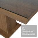 Conjunto Sala de Jantar Tampo com Vidro 6 Cadeiras Rustic/Silver Dinan Madesa