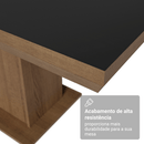 Conjunto Sala de Jantar Tampo de Madeira 6 Cadeiras Rustic/Preto/Imperial Luso Madesa