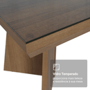 Conjunto Sala de Jantar Tampo com Vidro 6 Cadeiras Rustic/Silver Pienza Madesa