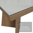 Conjunto Sala de Jantar Tampo com Vidro 6 Cadeiras Rustic/Branco/Silver Pienza Madesa