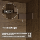 Guarda-Roupa Solteiro com Pés 4 Portas Batentes com Espelhos Rustic/Preto/Preto Venus Madesa