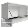 Rack para TV até 80 Polegadas 218 cm 2 Portas Branco/Preto Glamy Madesa