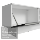 Rack para TV até 80 Polegadas 218 cm 2 Portas Branco/Preto Glamy Madesa