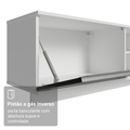 Rack Suspenso para TV até 80 Polegadas 218 cm 2 Portas Branco/Preto Glamy Madesa