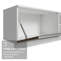 Rack Suspenso para TV até 80 Polegadas 218 cm 2 Portas Branco/Rustic Glamy Madesa
