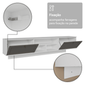 Rack Suspenso para TV até 80 Polegadas 218 cm 2 Portas Branco/Cinza Vik Madesa