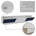Rack Suspenso para TV até 80 Polegadas 218 cm 2 Portas Branco/Azul Vik Madesa