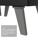 Balcão de Cozinha 120 cm 3 Portas 1 Gaveta Com Pés Preto Nice Madesa