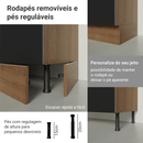 Balcão de Cozinha 70 cm 2 Portas (Sem Tampo) Rustic/Preto Lux Madesa