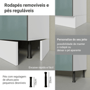 Paneleiro 40 cm 2 Portas e 2 Nichos Branco/Cinza Lux Madesa